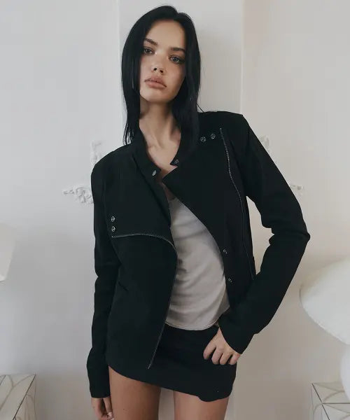[PLEASENOFOLLOW] Asym Cotton Washed Jacket (Washed Black)