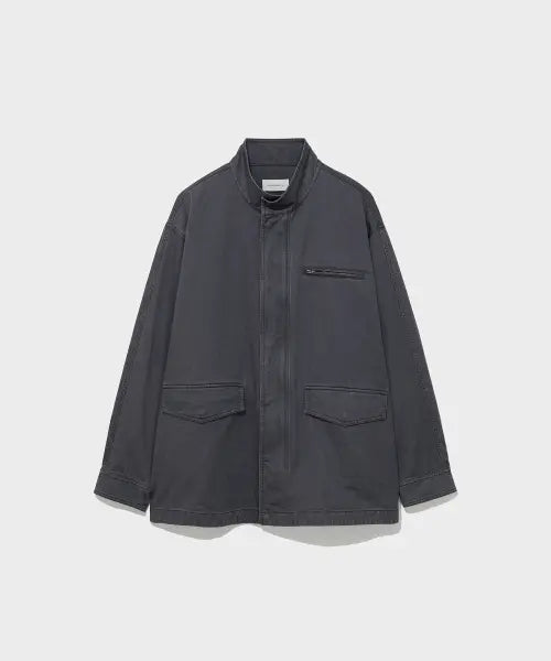 [LOW CLASSIC] WASHED COTTON UTILITY JACKET_CHARCOAL [LC263JP06CC]