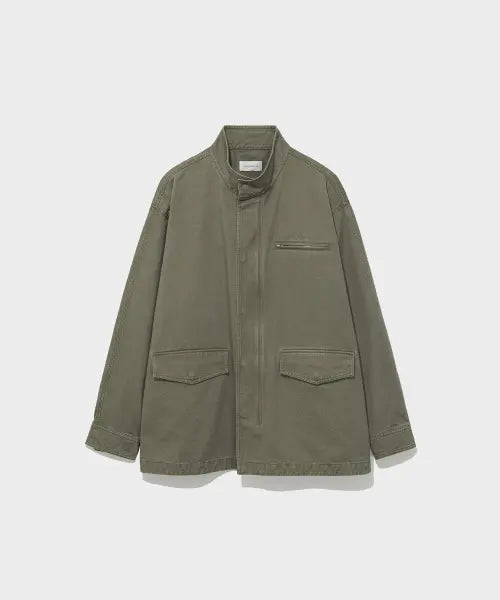 [LOW CLASSIC] WASHED COTTON UTILITY JACKET_KHAKI [LC263JP06KH]