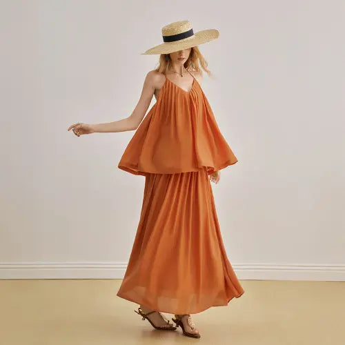 [YYIAM] YY_Piece v-neck camisole dress