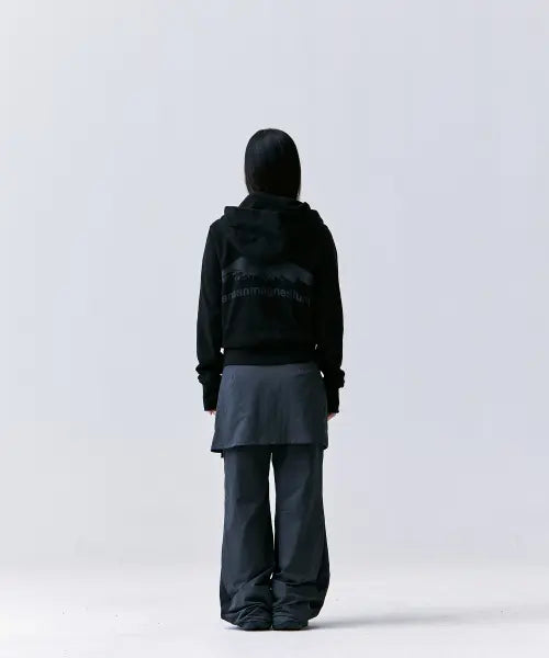[TANSANMAGNESIUM] Mountain Side Zipper Hoodie (Black) / 마운틴 사이드 지퍼 후드집업 (블랙)
