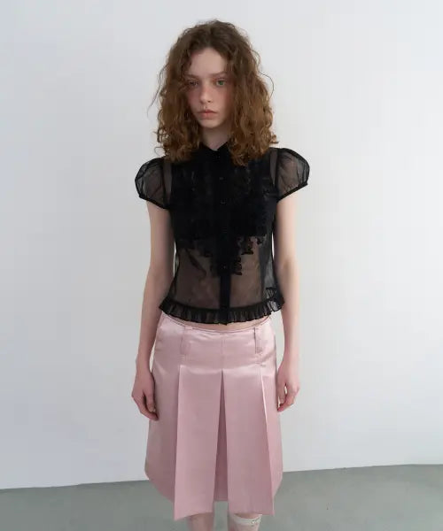 [OVERDUEFLAIR] VICTORIAN FRILL MESH BLOUSE_BLACK