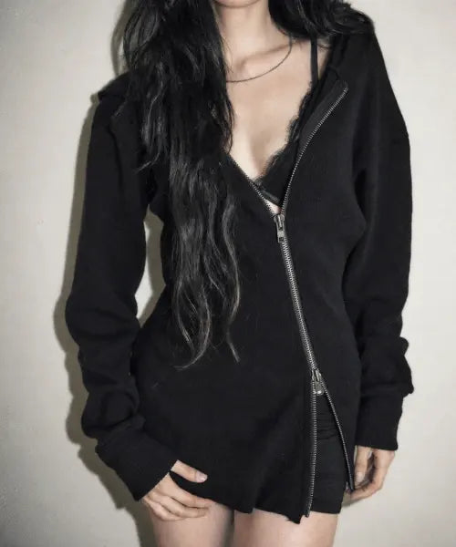 [IHCNIK] [X gemgem paradis] IRA zip-up hoodie / black