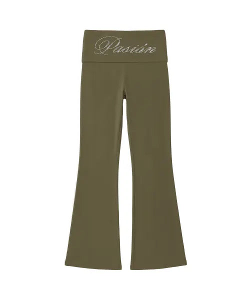 [PASION] Slim Crystal Glam Pants_Khaki / 슬림 크리스탈 글램 팬츠_카키  Slim Crystal Glam Pants_Khaki