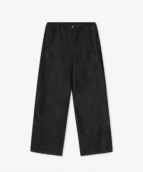 [NEW BALANCE] NBNTG4A013 / UNI NB Denim Side-Tuck Curved Pants (Black) / NBNTG4A013 / UNI NB 데님 사이드턱 커브드 팬츠 (BLACK)