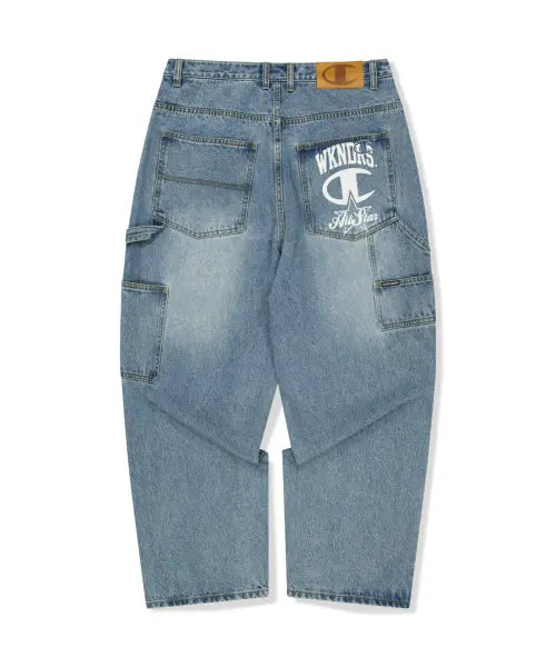 [WKNDRS] WKNDRS x CHAMPION CARPENTER DENIM PANTS (DENIM)
