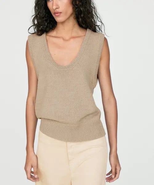 [MASSIMO DUTTI] Cotton Blend Ribbed Knit Vest / 코튼 블렌드 리브드 니트 베스트