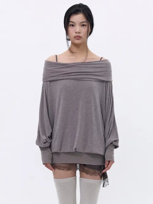 [CERRIC] Loose Wing Top _ Brown