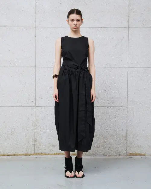 [ARCMOOR] Blank Cotton Dress Black / 블랭크 코튼 원피스 블랙
