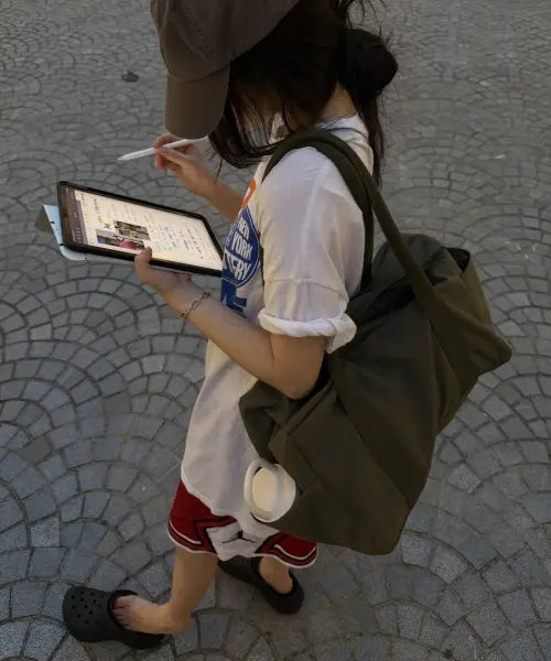 [ROGIN N ROSIE] Vintage Boston Duffel Bag Khaki
