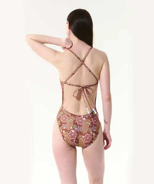 [DELIGHTPOOL] Tropic Bloom Tie-Back - Sunbaked Brown