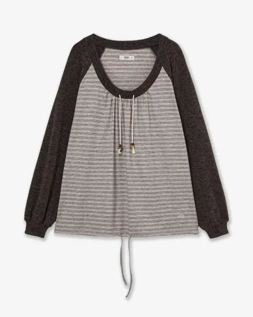 [AEAE] STRIPE DRAWSTRING TOP [PINK]