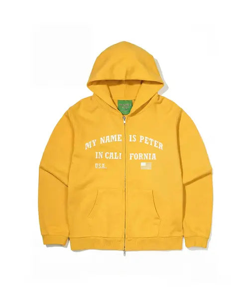[MYNAMEISPETER] (W) IN CALIFORNIA ZIP HOODIE - MUSTARD