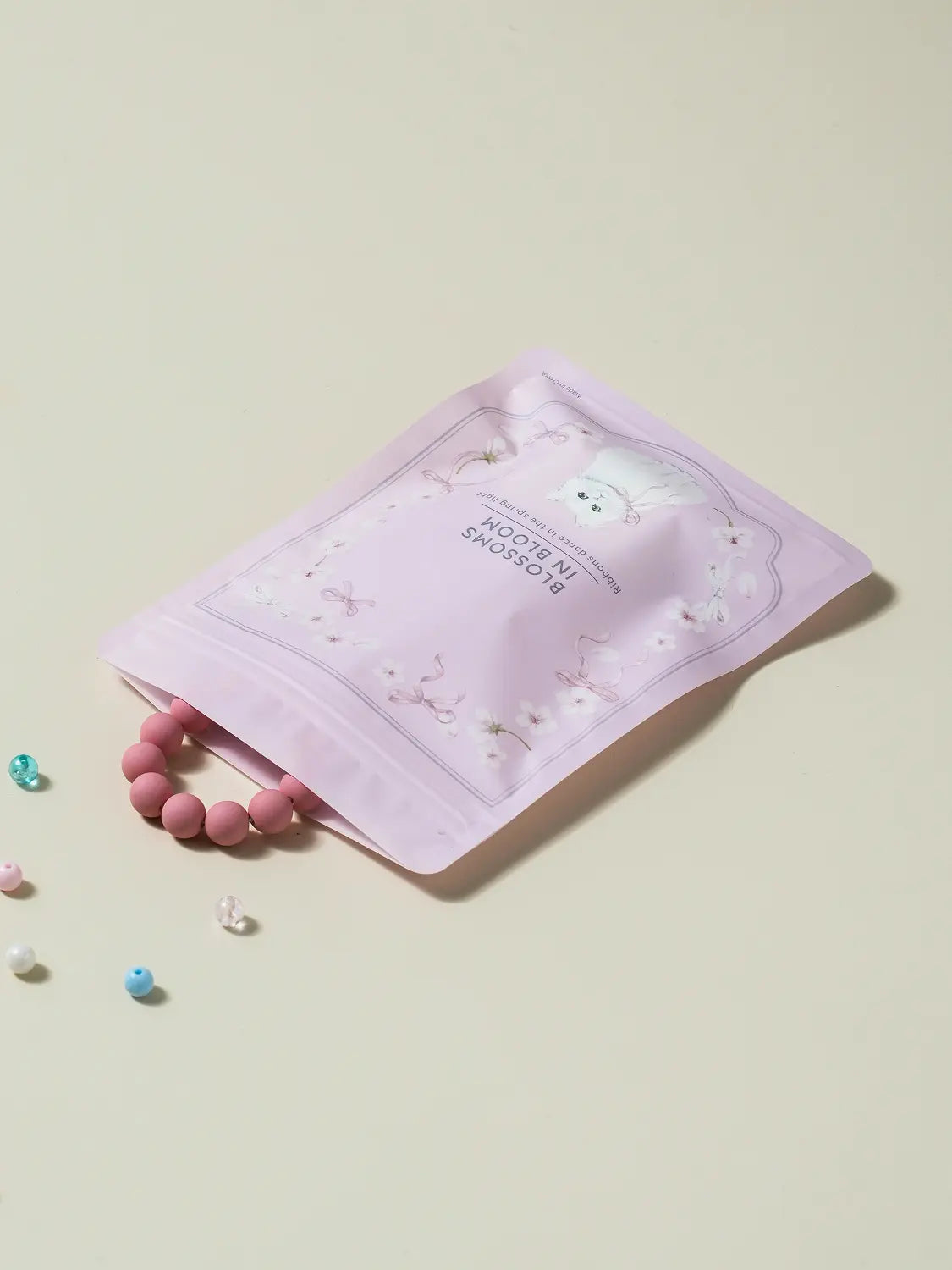 [DAISO] Cherry Blossom A6 Clear Zipper Bag (Set of 5) / 벚꽃 A6 클리어 지퍼백 5매입