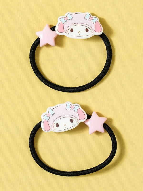 [DAISO] My Melody Summer Hair Ties (2-Pack) / 마이멜로디 썸머 머리끈 2개입
