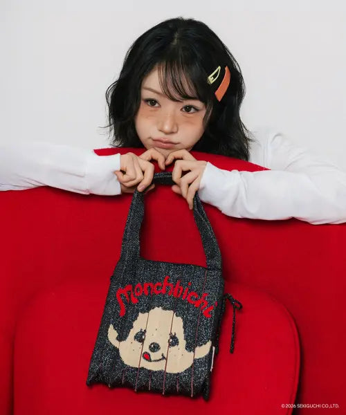 [JOSEPH\u0026STACEY] Lucky Pleats Knit S STARRY Monchhichi Boy Black