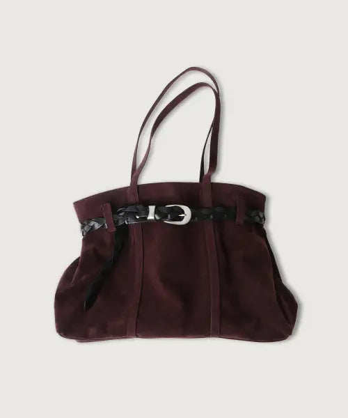 [MOOD INSIDE WOMAN] Belted Suede Shoulder Bag_2Color / (woman) 벨티드 스웨이드 숄더백_2Color