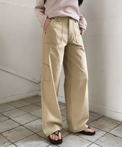 [AAU] Cotton Cargo Pants_Beige / 코튼 카고 팬츠_베이지