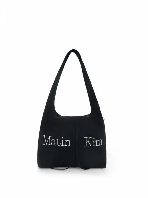 [MATIN KIM] LOGO POINT ROUND ECOBAG IN BLACK
