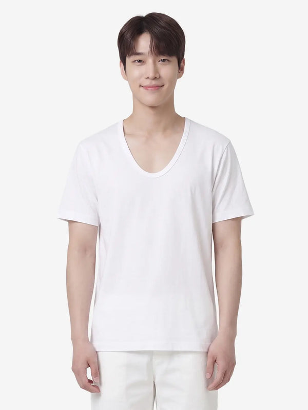 [Try] Tria Cotton U-Neck Short-Sleeve T-Shirt XL / 트라이 순면 U넥 반팔 티 XL