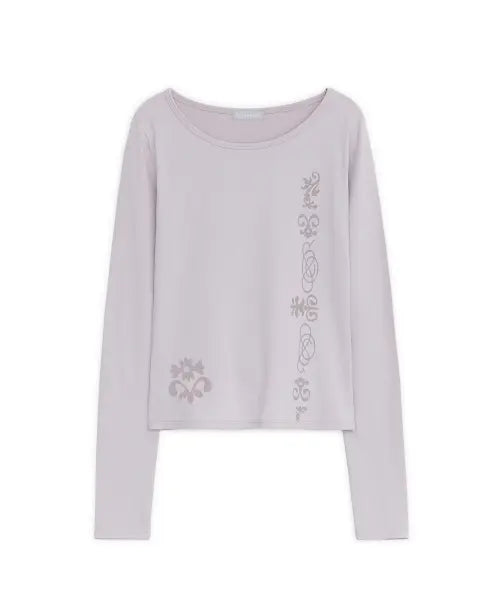 [HUG YOUR SKIN] Tribal print long sleeve T (Pink) / 트라이벌 프린트 롱 슬리브 티 (핑크)