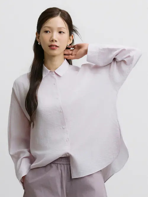 [TOPTEN] Women's Sheer Oversized Shirt / 여성 시어 오버핏 셔츠_MSG3WC2201