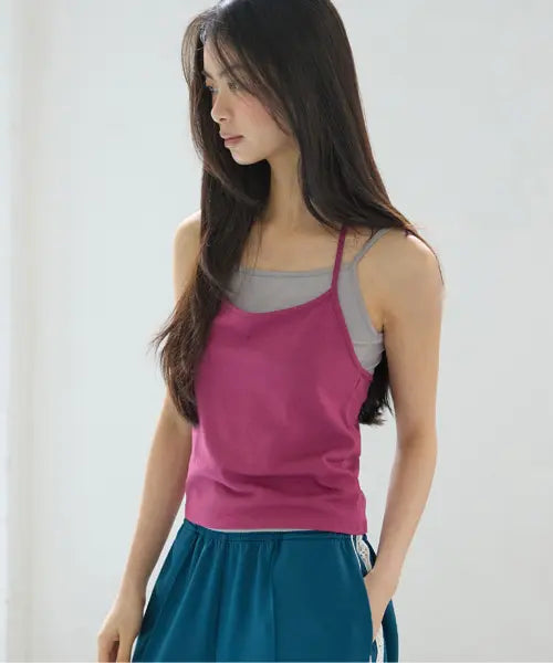[MICHIKO LONDON KOSHINO] Halter Layered Sleeveless Set Plum/Grey / 홀터 레이어드 슬리브리스 세트 플럼/그레이