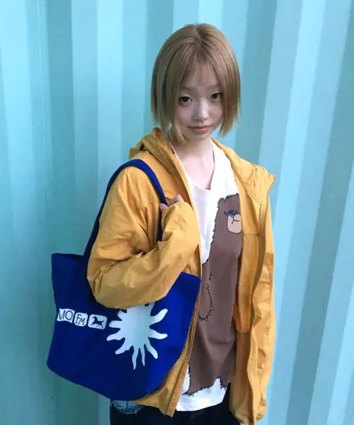[FREEMARIO] Burn Stamp Tote Bag [Blue] / 번 스탬프 토트백 [블루]