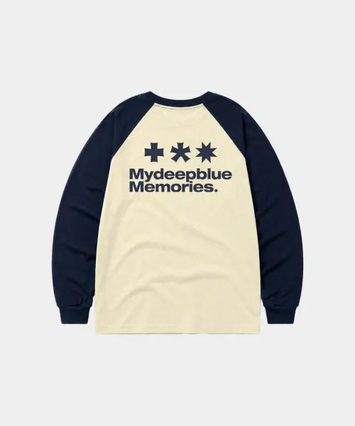 [MY DEEP BLUE MEMORIES] Mm Symbol Logo Raglan Tee (YELLOW/NAVY)