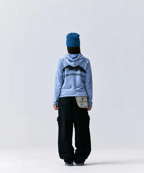 [TANSANMAGNESIUM] Mountain Button Hoodie Pullover (Sky Blue) / 마운틴 버튼 후드 풀오버 (스카이블루)