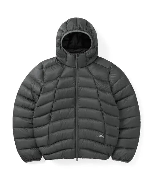 [SUNLOVETOUR] Hooded Fly Light Down Jacket Dark Grey