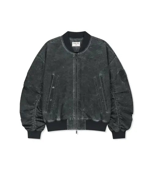 [MATIN KIM] PIGMENT COATED BACK LOGO JUMPER IN CHARCOAL