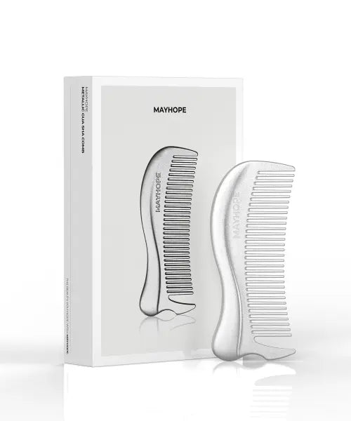 [MAYHOPE] Metallic Anti-Static Gua Sha Comb / [괄사 겸용] 메탈브러쉬 정전기방지 빗 (Silver)