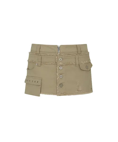 [PAINORPLEASURE] DUSK LAYERED SKIRT beige