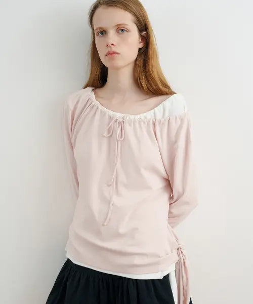 [SINOON] Side Tie T-Shirt (Pink)