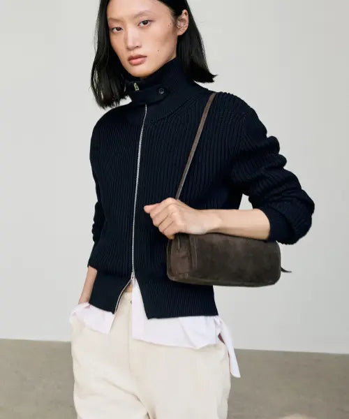 [MASSIMO DUTTI] 100% Cotton Collar Detail Knit Cardigan / 100% 코튼 칼라 디테일 니트 가디건