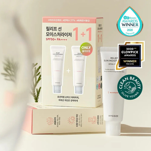 [hyggee] Hygge Relief Sun Moisturizer 50ml (1+1 Special Set) / [올리브영 단독기획] 휘게 릴리프 선 모이스처라이저 50ml 1+1 기획