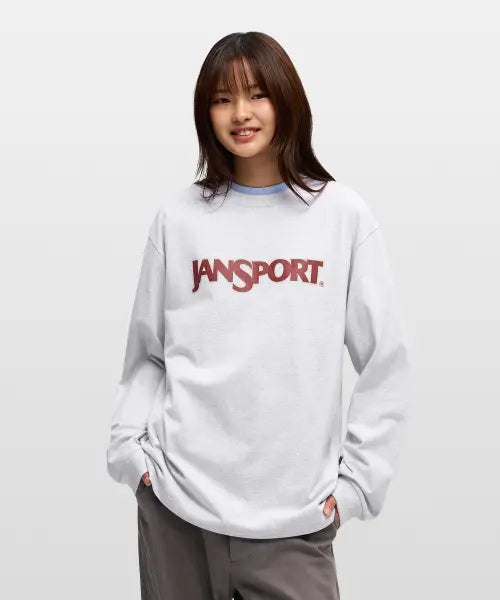 [JANSPORT] Basic Logo Long Sleeve MELANGE / 베이직 로고 롱슬리브 MELANGE