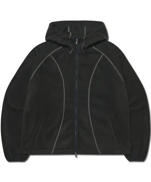 [NOMANUAL] BOUND SHELL FLEECE - BLACK