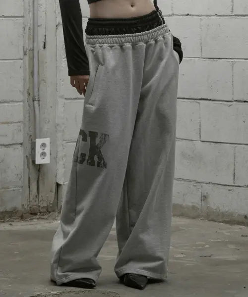 [ROCKCAKE] RCK Layered Wide 2way Jogger - Gray