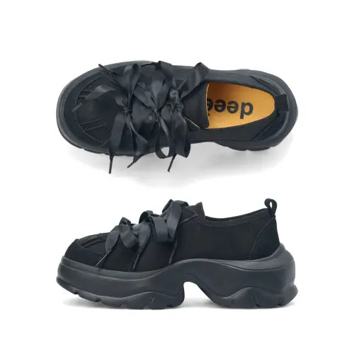 [DEEEN] Women's Ribbon Platform Sneakers / 여성 리본 장식 플랫폼 스니커즈 DW6SSSK607
