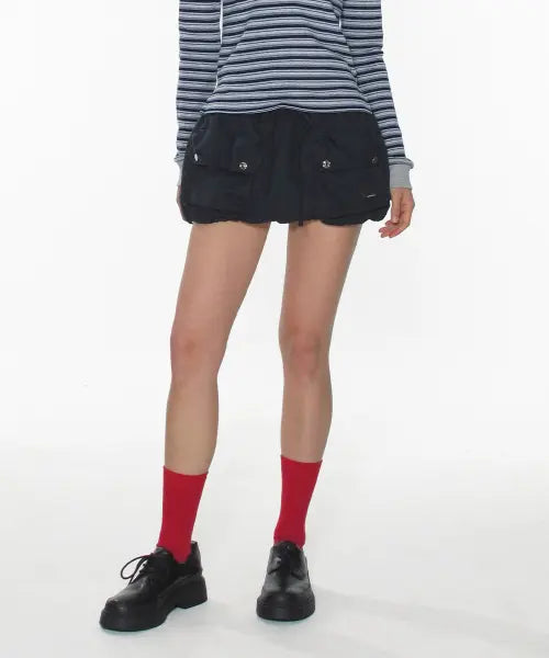 [CRANK] DOUBLE POCKET MICRO SKIRT_NAVY / 더블 포켓 마이크로 스커트_네이비