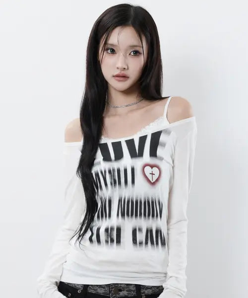 [LUVISTRUE] RL DISTORTED LETTERING TEE(WHITE)