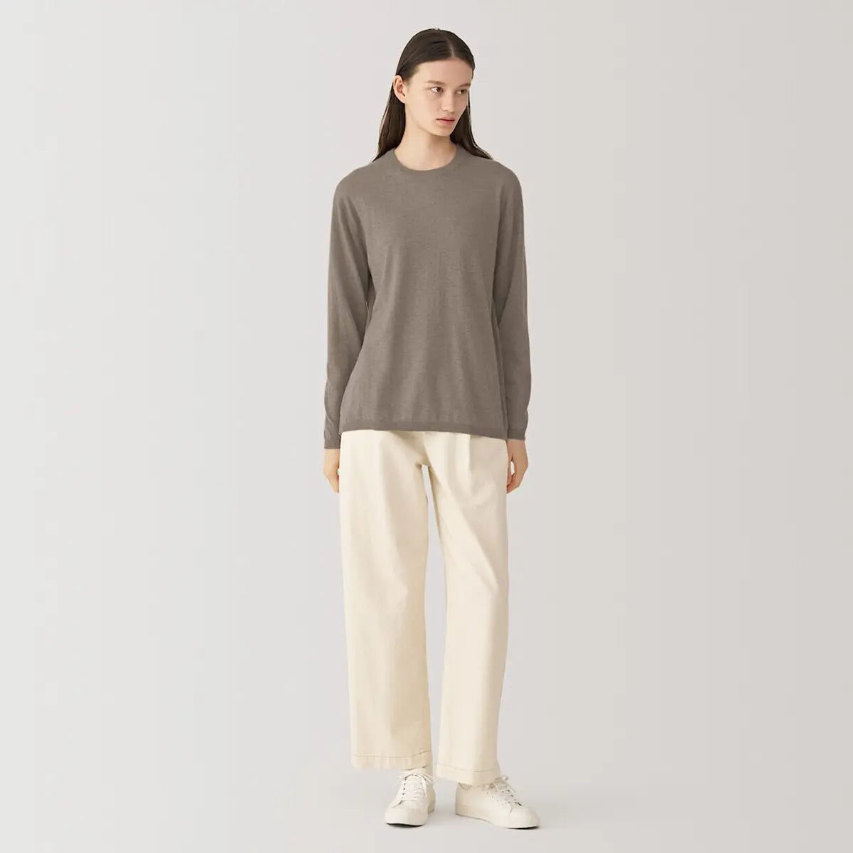 [MUJI] Undyed Cashmere Crewneck Sweater / 논 염색 캐시미어 크루넥 스웨터