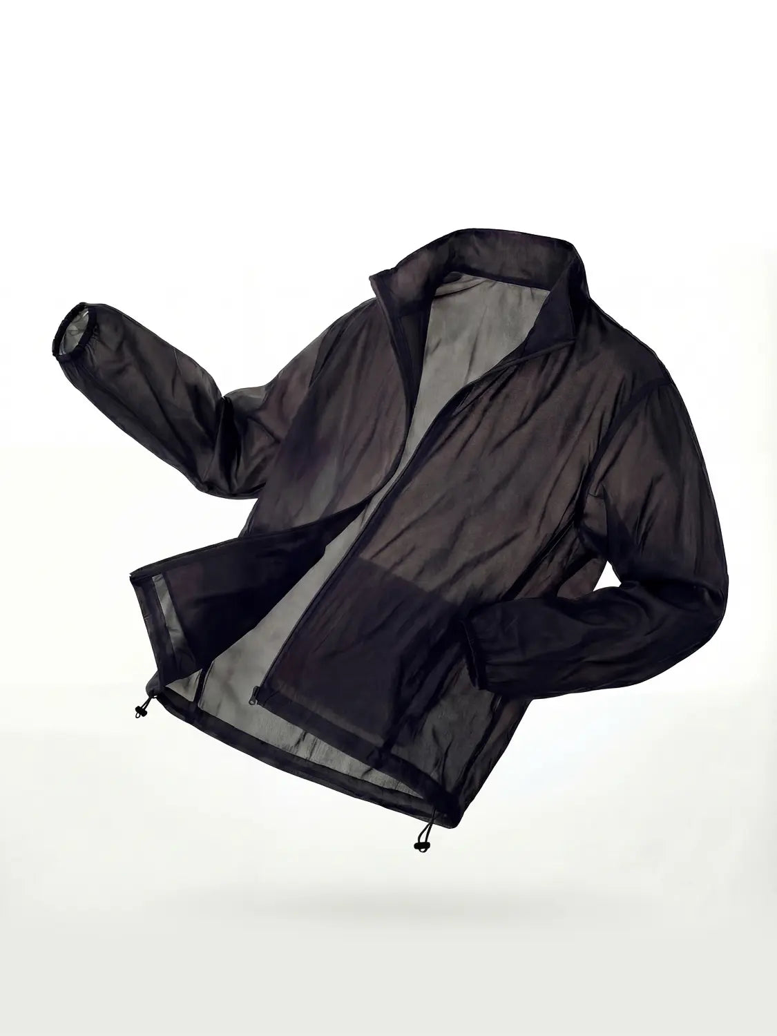 [DAISO] Nylon Lightweight Zip-Up Windbreaker S Black / 나일론 경량 집업 바람막이 S 블랙