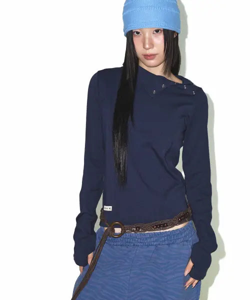 [SOHUL] Side High Neck T (Navy) / Side High Neck T (네이비)