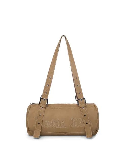[MATIN KIM] VINTAGE WASHED COTTON DUFFEL BAG IN BEIGE