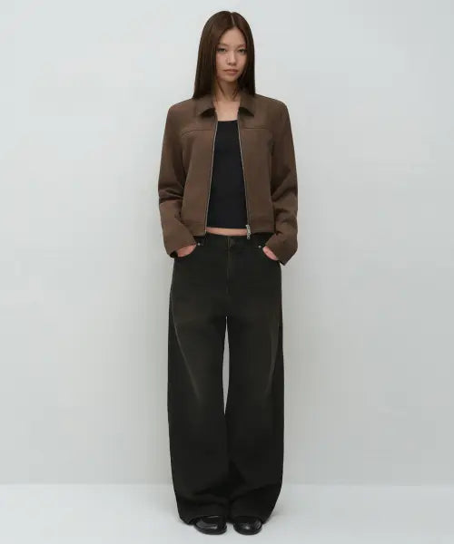 [MUSINSA STANDARD WOMAN] Women's Essential Extra Wide Denim Pants [Rusty Black] / 우먼즈 에센셜 엑스트라 와이드 데님 팬츠 [러스티 블랙]