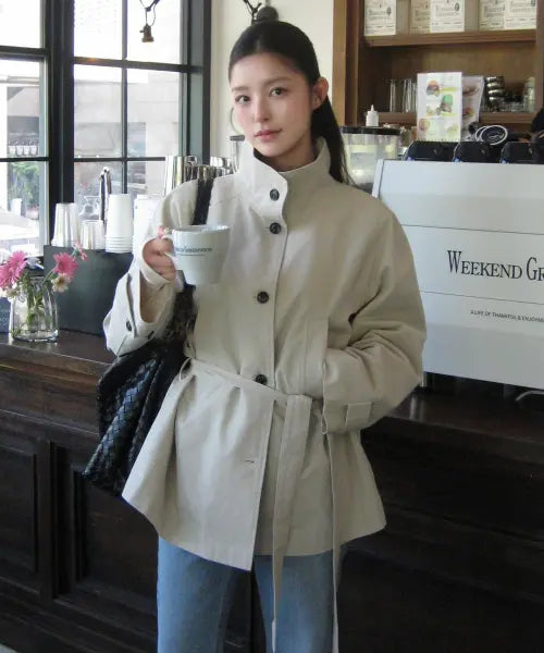 [TILL I DIE] Classic belted trench coat [TIFA05CT03]_Light beige