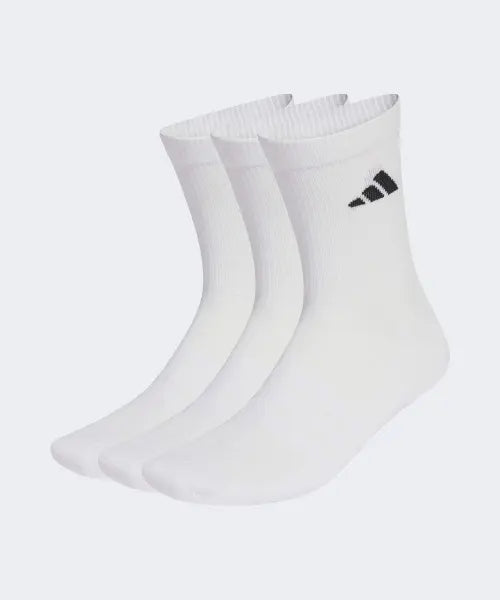 [ADIDAS] C ESS CRW 3P        WHITE/WHITE/BLACK / 쿠션 스포츠웨어 크루 삭스 3켤레 팩 - 화이트:블랙 / JZ0530